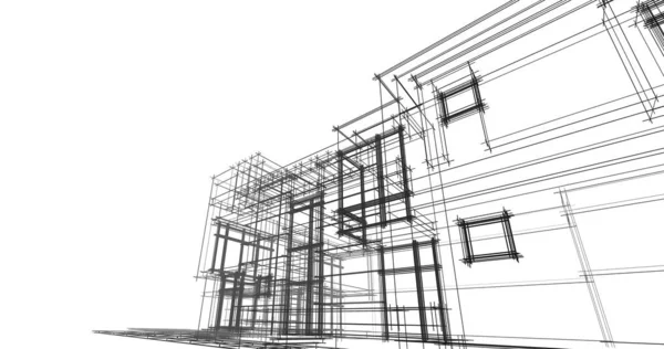 Abstraktní Architektonický Design Tapet Digitální Koncept Pozadí — Stock fotografie