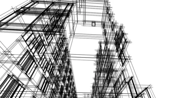 Mimari Sanat Konseptinde Soyut Çizgiler Minimum Geometrik Şekiller — Stok fotoğraf