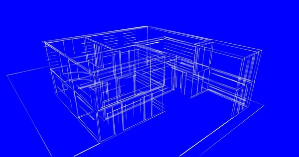 建筑墙纸设计 数字概念背景 — 图库照片