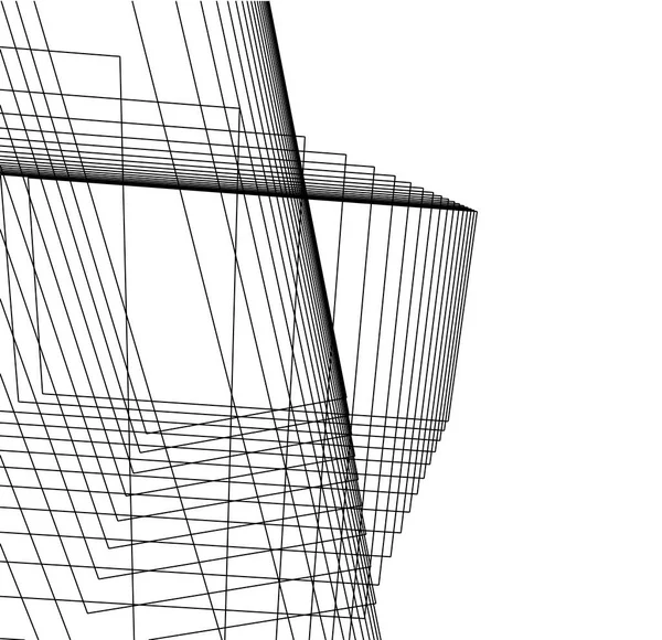 Minimális Vázlatművészet Geometrikus Építészeti Épületek Tervezése — Stock Fotó