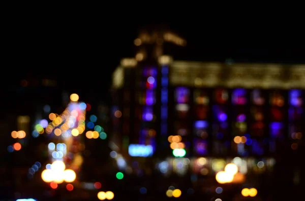 Luces Abstractas Borrosas Fondo Ciudad Noche — Foto de Stock