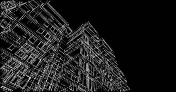 Mimari sanat konseptinde soyut çizgiler, minimum geometrik şekiller. 