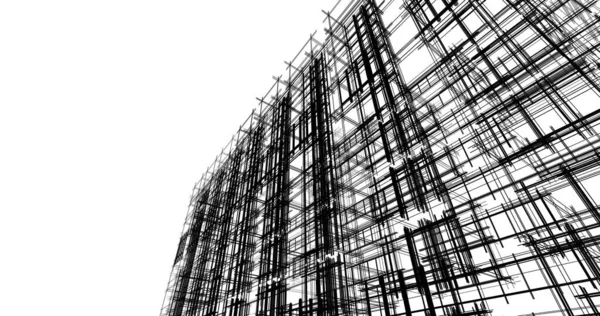 Mimari sanat konseptinde soyut çizgiler, minimum geometrik şekiller. 