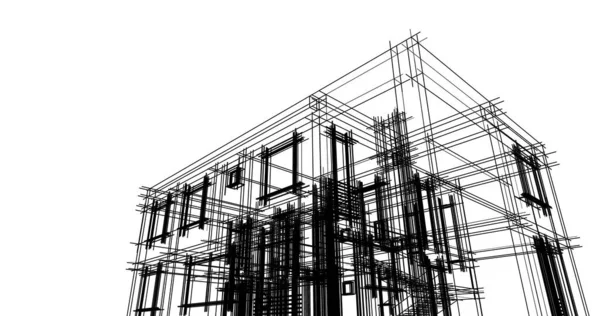 Mimari sanat konseptinde soyut çizgiler, minimum geometrik şekiller. 