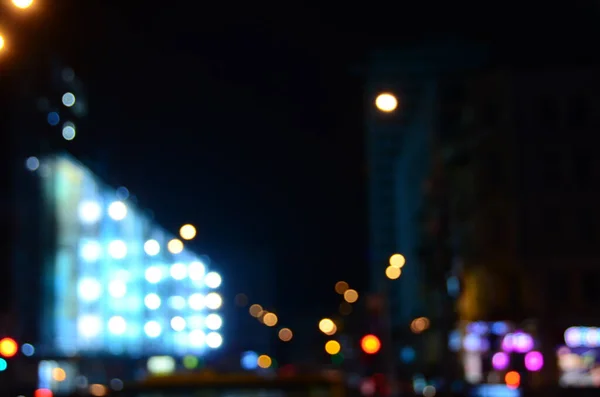 Luces Abstractas Borrosas Fondo Ciudad Noche — Foto de Stock