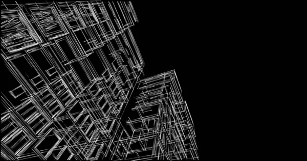 Abstrakcyjne Linie Rysunku Koncepcji Sztuki Architektonicznej Minimalne Kształty Geometryczne — Zdjęcie stockowe