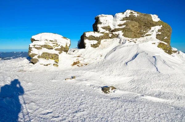Зимний Пейзаж Снежных Гор Природный Фон — стоковое фото