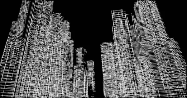 Mimari sanat konseptinde soyut çizgiler, minimum geometrik şekiller. 