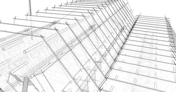 Disegno Astratto Carta Parati Architettonica Sfondo Concetto Digitale — Foto Stock