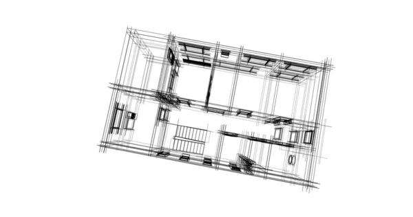 Projeto Edifícios Arquitetônicos Geométricos — Fotografia de Stock