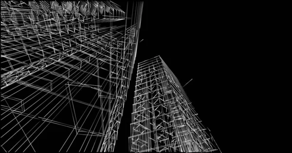 Mimari sanat konseptinde soyut çizgiler, minimum geometrik şekiller. 