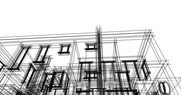 Mimari sanat konseptinde soyut çizgiler, minimum geometrik şekiller. 