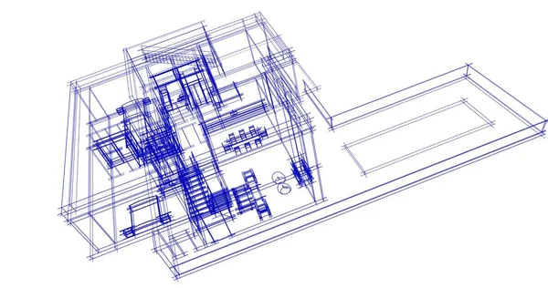 Mimari sanat konseptinde soyut çizgiler, minimum geometrik şekiller. 