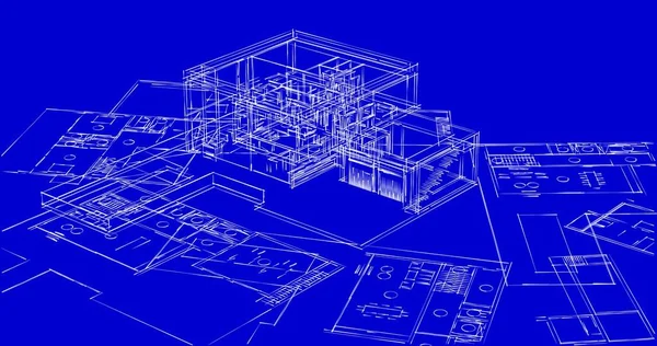 Mimari sanat konseptinde soyut çizgiler, minimum geometrik şekiller. 