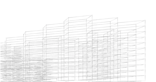 Desenho Arte Design Edifícios Arquitetônicos Geométricos — Fotografia de Stock