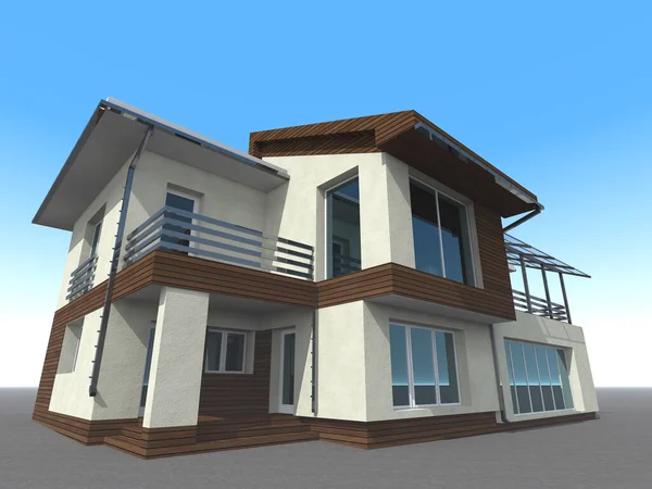 Arkaplanda mimari bina 3d illüstrasyon