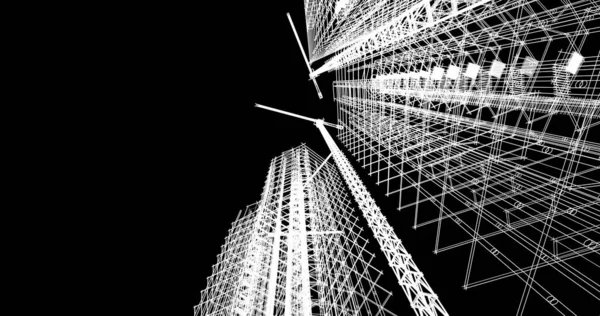 Mimari sanat konseptinde soyut çizgiler, minimum geometrik şekiller. 