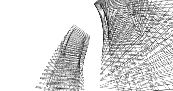 Architettura Astratta Sfondo Costruzione Edifici — Foto Stock