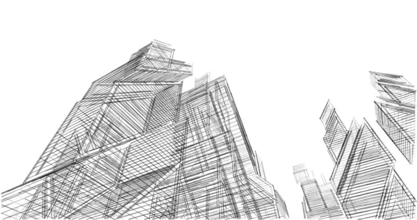 Mimari sanat konseptinde soyut çizgiler, minimum geometrik şekiller. 