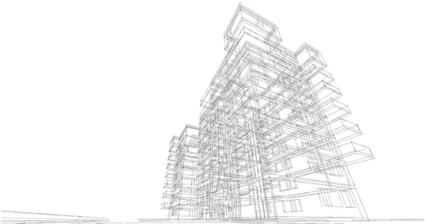 Абстрактні Лінії Малювання Концепції Архітектурного Мистецтва Мінімальні Геометричні Форми — стокове фото