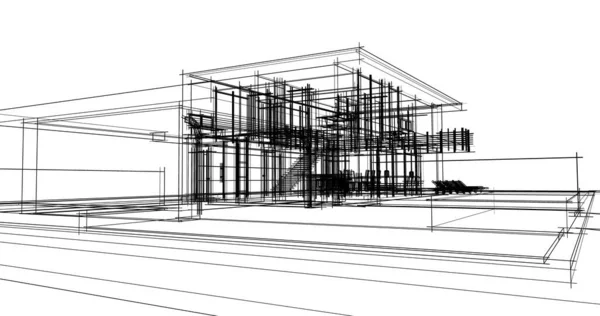 Disegno Astratto Carta Parati Architettonica Sfondo Concetto Digitale — Foto Stock