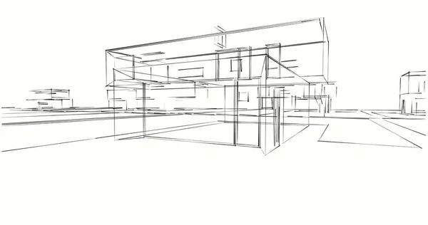 建筑墙纸设计 数字概念背景 — 图库照片