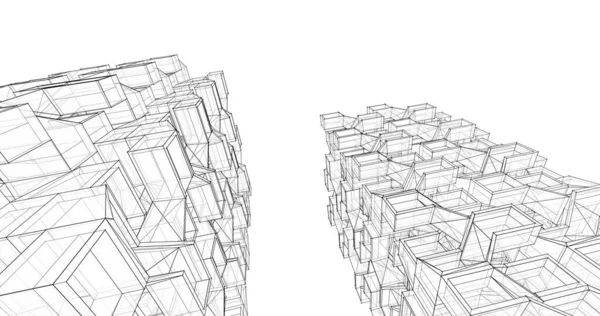 建筑墙纸设计 数字概念背景 — 图库照片