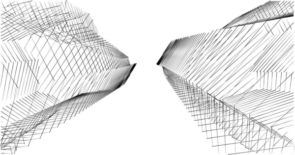 Abstrakte Zeichnungslinien Architektonischen Kunstkonzept Minimale Geometrische Formen — Stockfoto