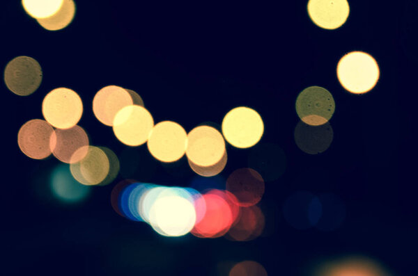 Blurred abstract lights background of the city in night