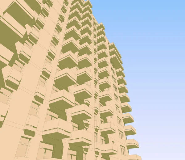 Mimari sanat konseptinde soyut çizgiler, minimum geometrik şekiller. 
