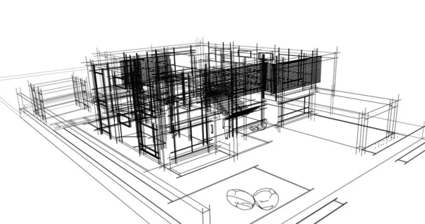 建筑3D背景图 — 图库照片