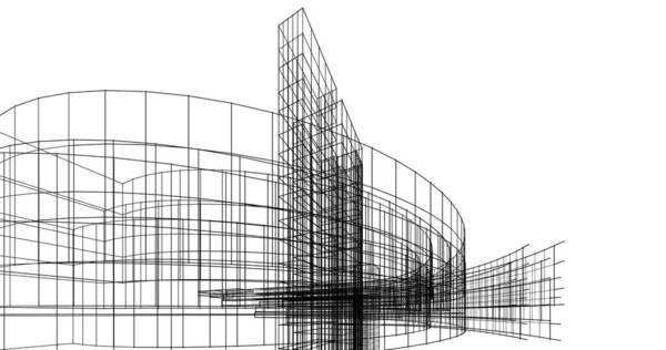 Linhas Abstratas Desenho Conceito Arte Arquitetônica Formas Geométricas Mínimas — Fotografia de Stock