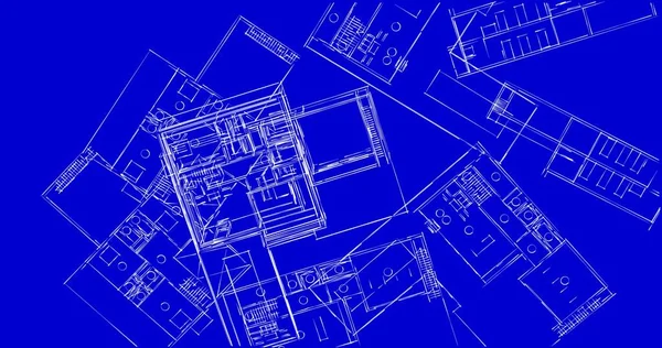 建築芸術の概念における抽象的な線や最小限の幾何学的形状 — ストック写真