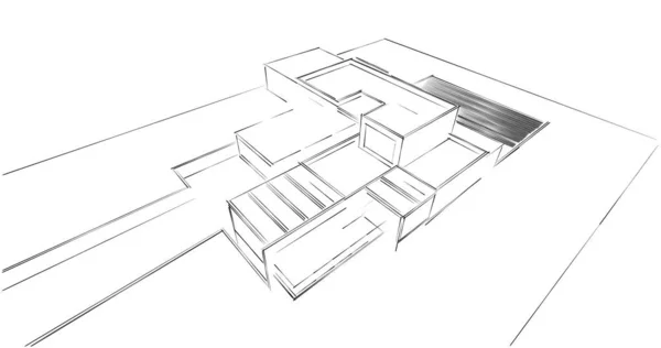 Abstrakte Architektonische Tapete Design Digitales Konzept Hintergrund — Stockfoto