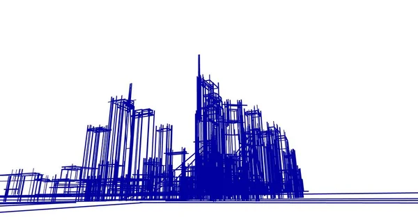 建筑墙纸设计 数字概念背景 — 图库照片