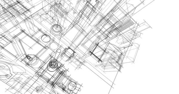 Abstrakcyjny Projekt Tapety Architektonicznej Cyfrowe Tło Koncepcyjne — Zdjęcie stockowe