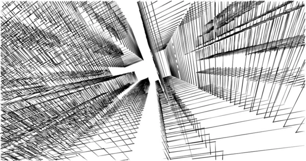 Líneas Abstractas Dibujo Concepto Arte Arquitectónico Formas Geométricas Mínimas —  Fotos de Stock