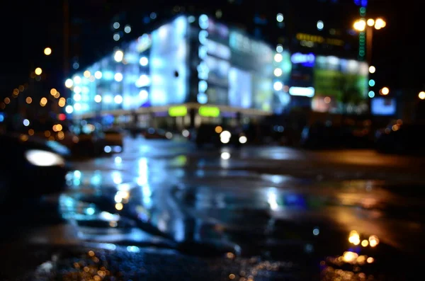 Bulanık soyut ışıklar gece şehrin arka planı