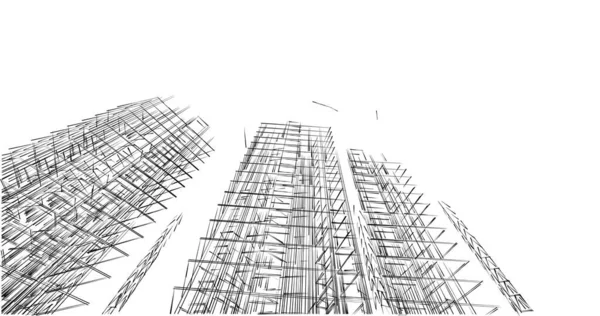 Mimari sanat konseptinde soyut çizgiler, minimum geometrik şekiller. 