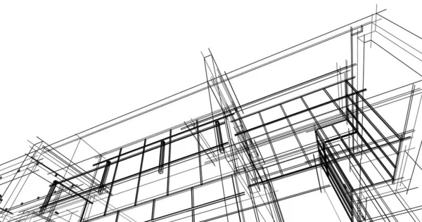 Mimari sanat konseptinde soyut çizgiler, minimum geometrik şekiller. 