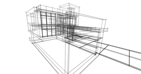 Abstraktní Architektonický Design Tapet Digitální Koncept Pozadí — Stock fotografie