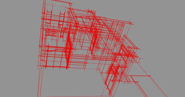 Abstrakte Zeichnungslinien Architektonischen Kunstkonzept Minimale Geometrische Formen — Stockfoto