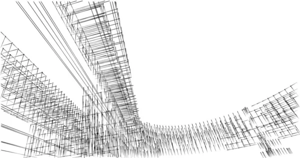 sketch art geometrical architectural buildings design