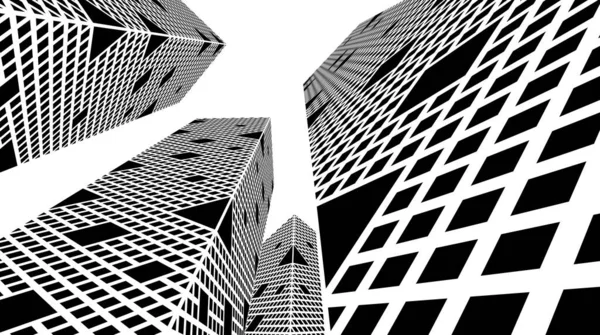 Arkaplanda mimari bina 3d illüstrasyon