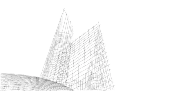 Lignes Dessin Abstraites Dans Concept Art Architectural Formes Géométriques Minimales — Photo