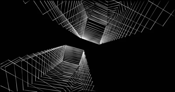 Mimari sanat konseptinde soyut çizgiler, minimum geometrik şekiller. 