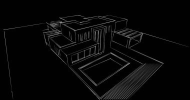 soyut mimari duvar kağıdı tasarımı, dijital konsept arkaplan