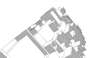 soyut mimari duvar kağıdı tasarımı, dijital konsept arkaplan