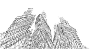 Mimari sanat konseptinde soyut çizgiler, minimum geometrik şekiller. 