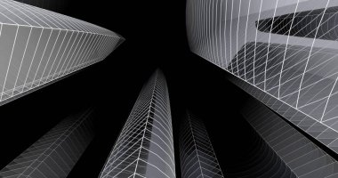 soyut mimari duvar kağıdı tasarımı, dijital konsept arkaplan